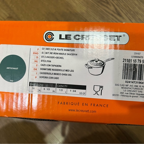 Le Creuset Green Cast Iron Dutch Oven New in box Artichaut green - Picture 5 of 6